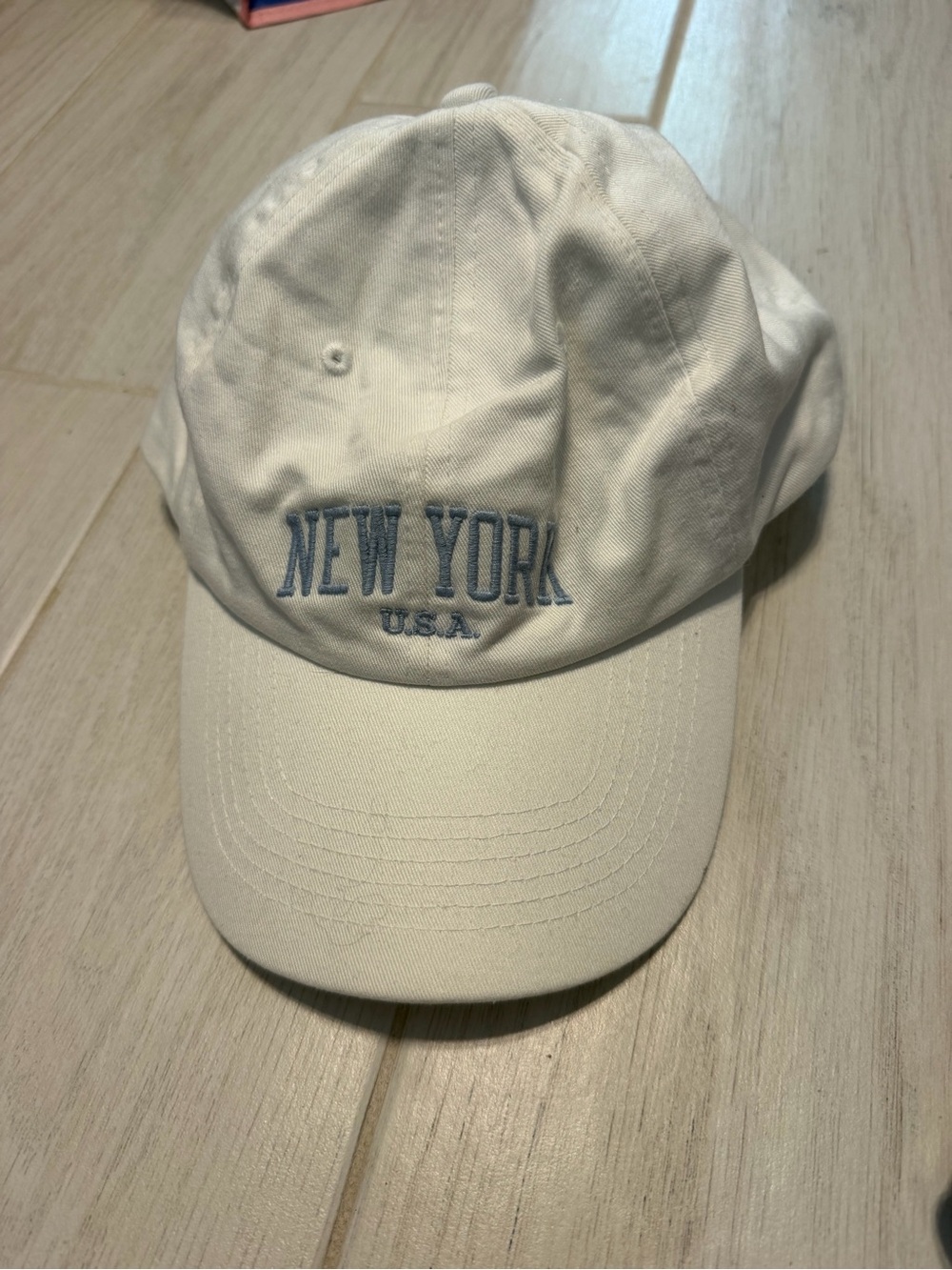 Brandy Melville White Baseball Cap with Subtle Labeling